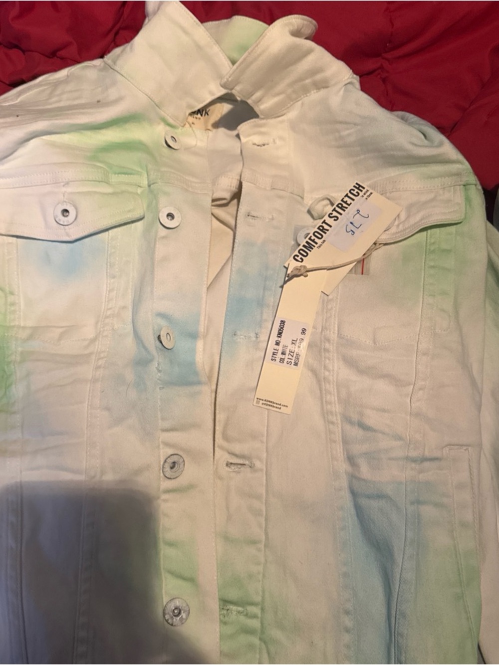 Men's Lightweight White Tie-Dye Shirt Jacket